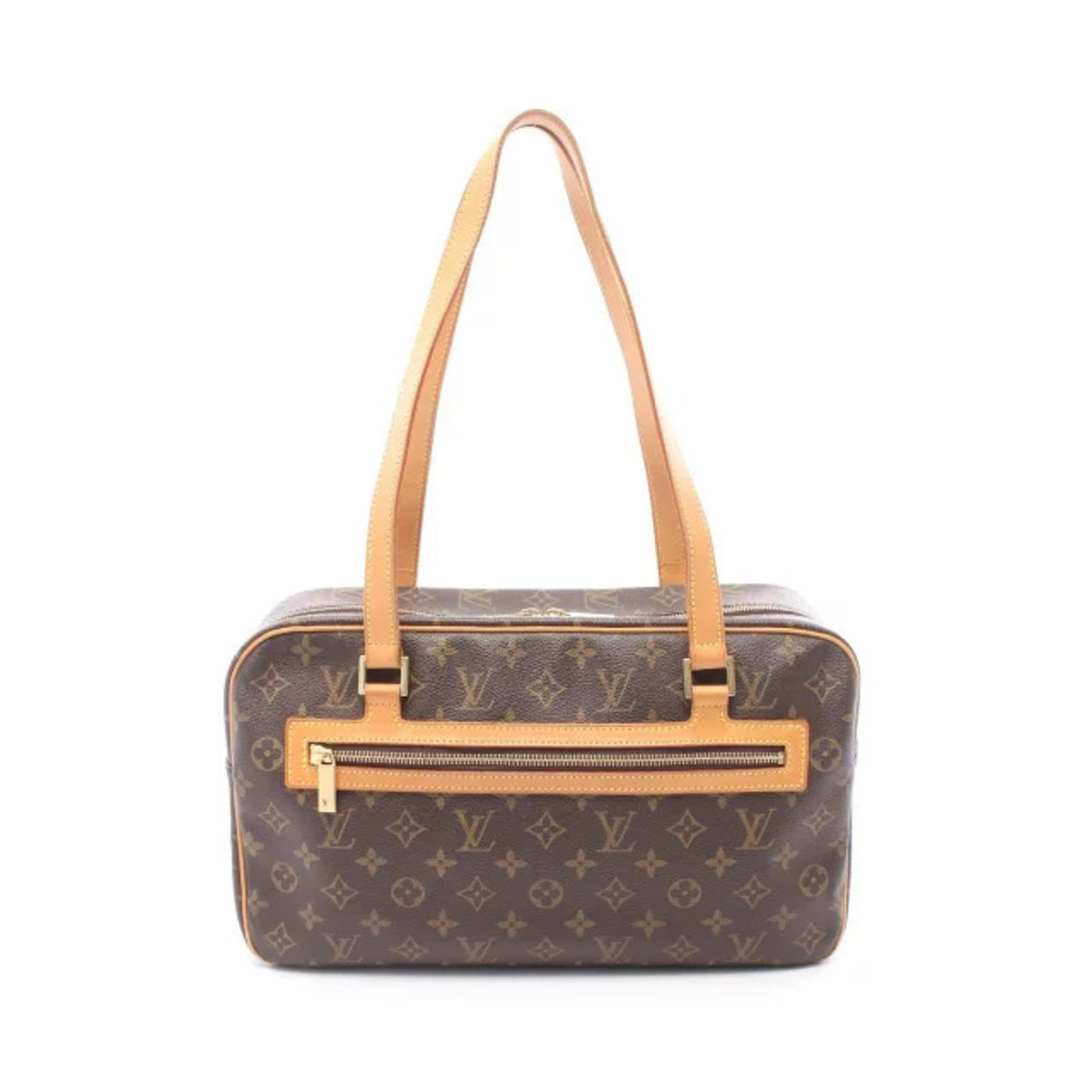 Louis Vuitton Cite Shoulder Bag Canvas Leather Monogram Brown